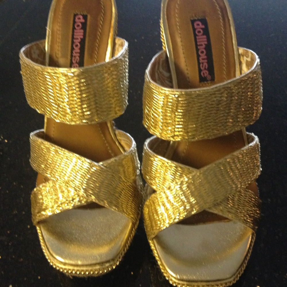 Gold Platform Wedges - Picture 4 of 4